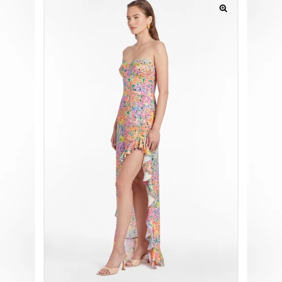 New Amanda Uprichard New York Women's Amalia Gown Strapless Maxi Dress Large L - Picture 2 of 7